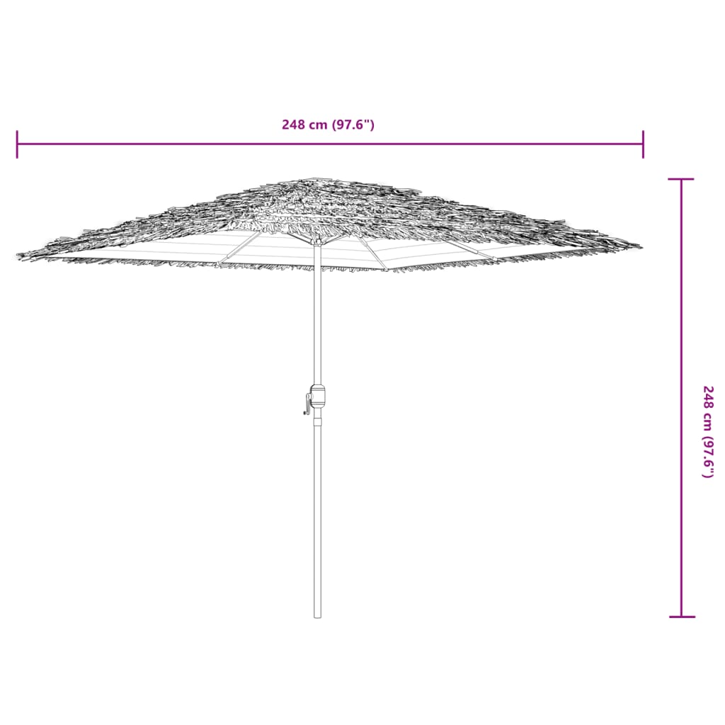 Garden Parasol with Steel Pole White 248x248x248 cm