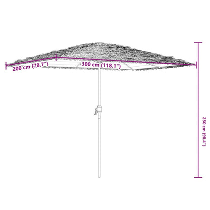 Garden Parasol with Steel Pole Brown 300x200x250 cm