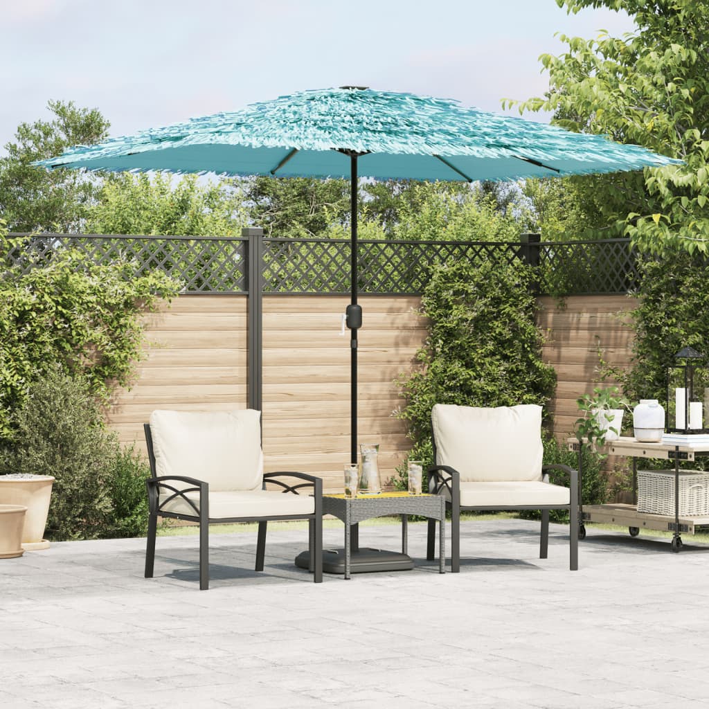 Garden Parasol with Steel Pole Blue 300x200x250 cm