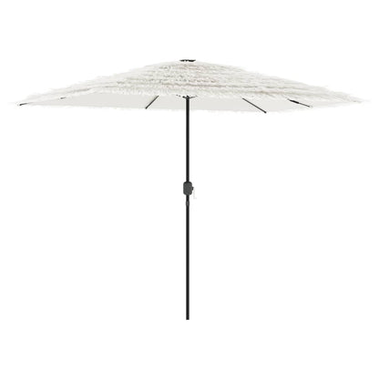 Garden Parasol with Steel Pole White 300x200x250 cm