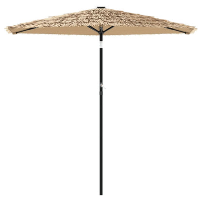 Garden Parasol with Steel Pole Brown 223x223x213 cm