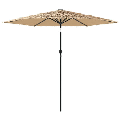 Garden Parasol with Steel Pole Brown 223x223x213 cm