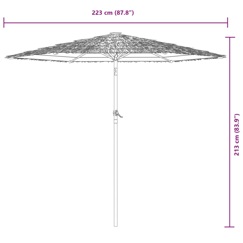 Garden Parasol with Steel Pole Brown 223x223x213 cm