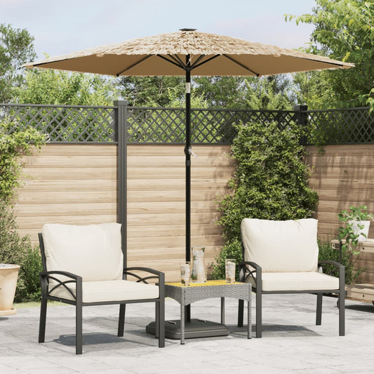 Garden Parasol with Steel Pole Brown 223x223x213 cm