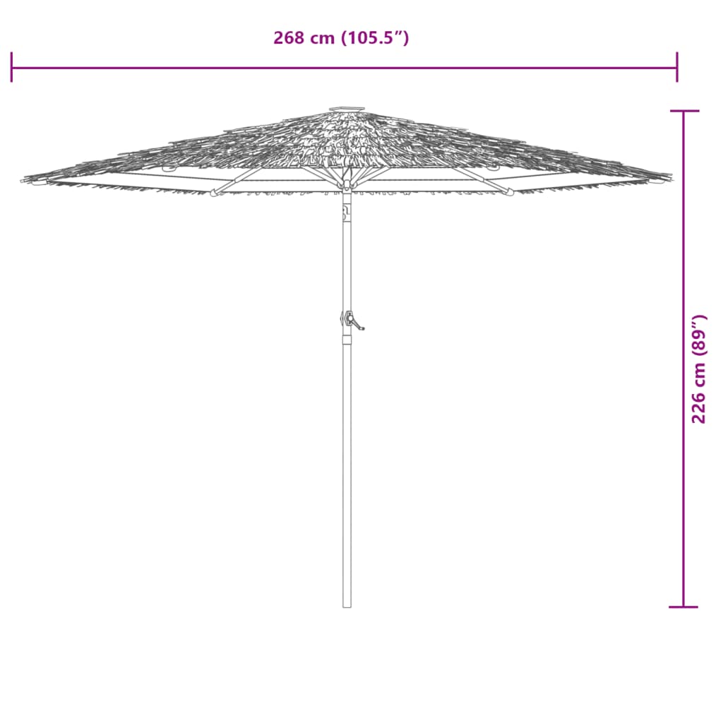 Garden Parasol with Steel Pole Blue 268x268x226 cm