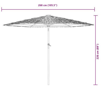 Garden Parasol with Steel Pole Green 268x268x226 cm