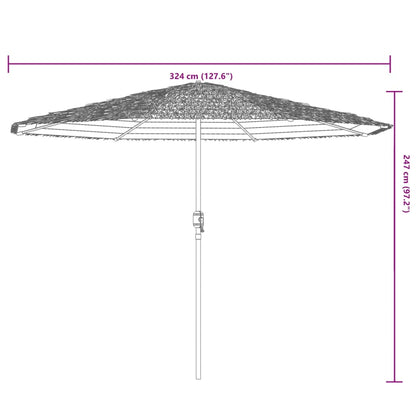 Garden Parasol with Steel Pole Green 324x324x247 cm