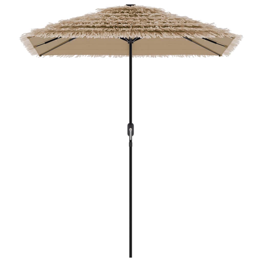 Garden Parasol with LEDs and Steel Pole Brown 300x200x250 cm