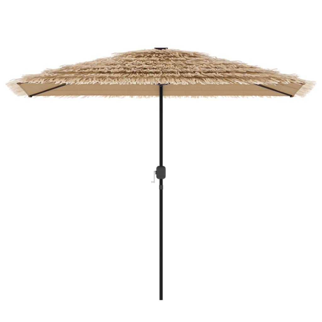 Garden Parasol with LEDs and Steel Pole Brown 300x200x250 cm