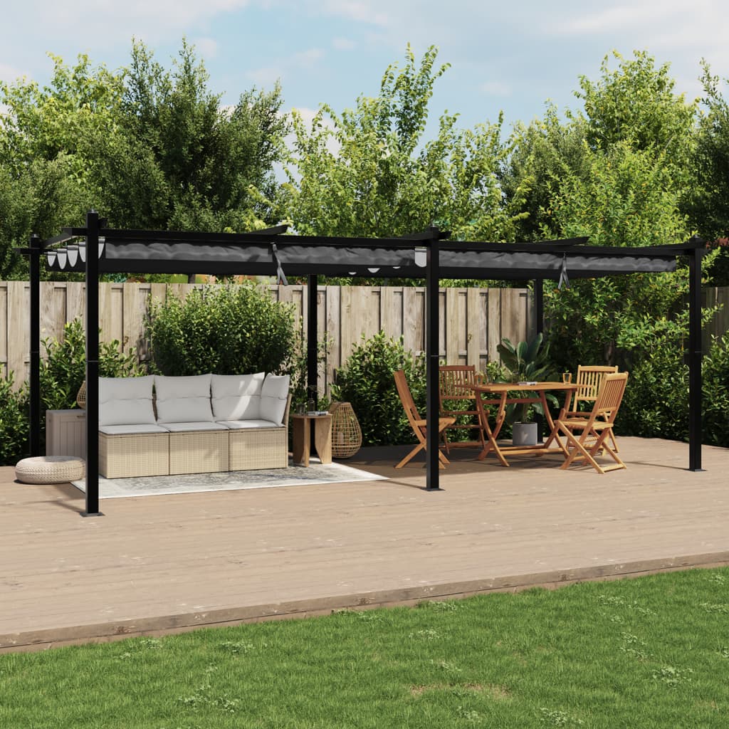 Garden Gazebo with Retractable Roof Anthracite 3x6 m Aluminium