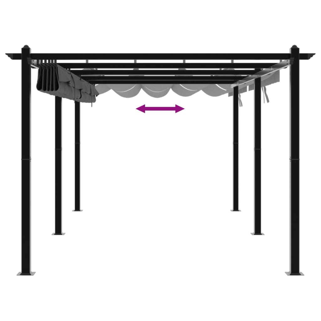 Garden Gazebo with Retractable Roof Anthracite 3x6 m Aluminium