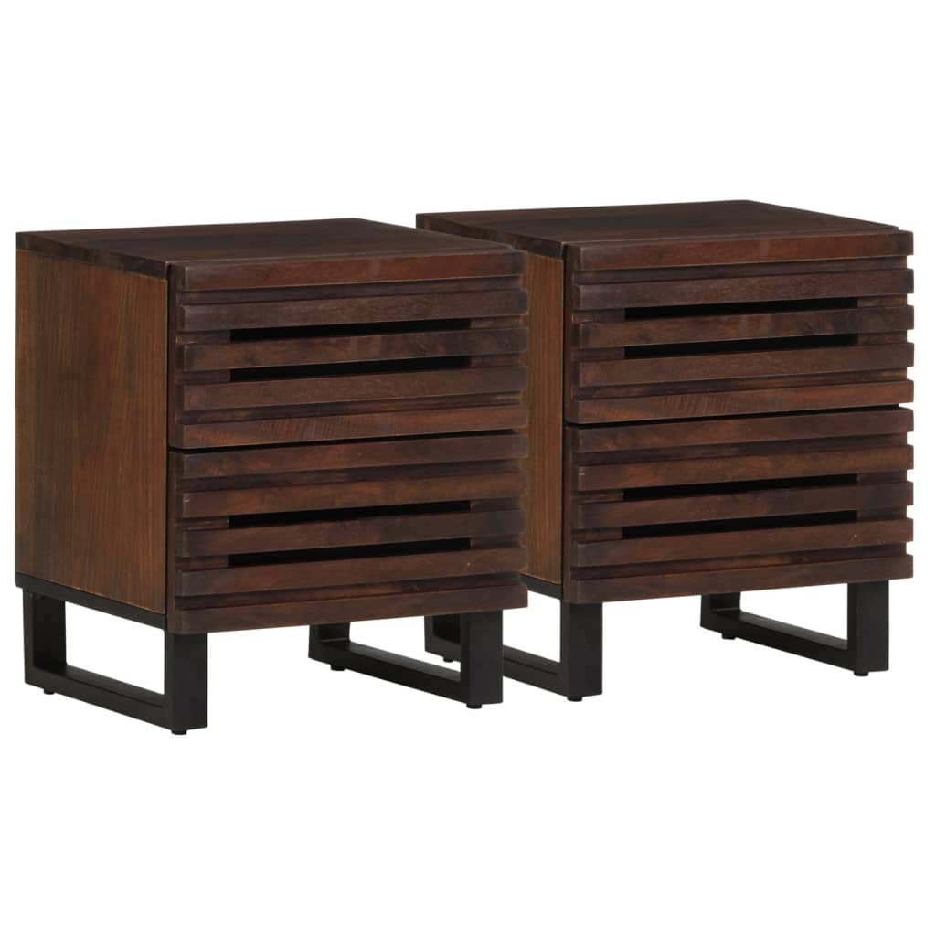 Bedside Cabinets 2 pcs 40x33x46 cm Solid Wood Mango