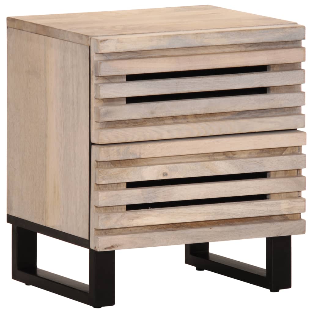 Bedside Cabinets 2 pcs 40x33x46 cm Solid Wood Bleached Mango