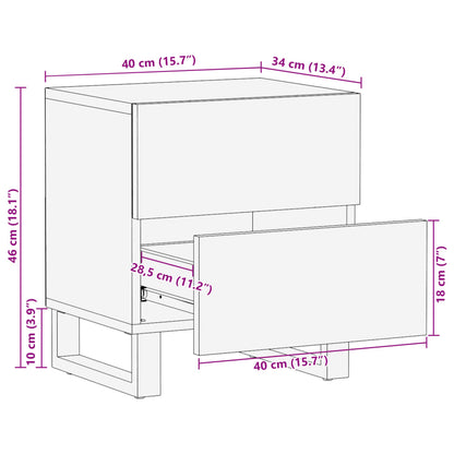 Bedside Cabinets 2 pcs 40x33x46 cm Solid Wood Bleached Mango
