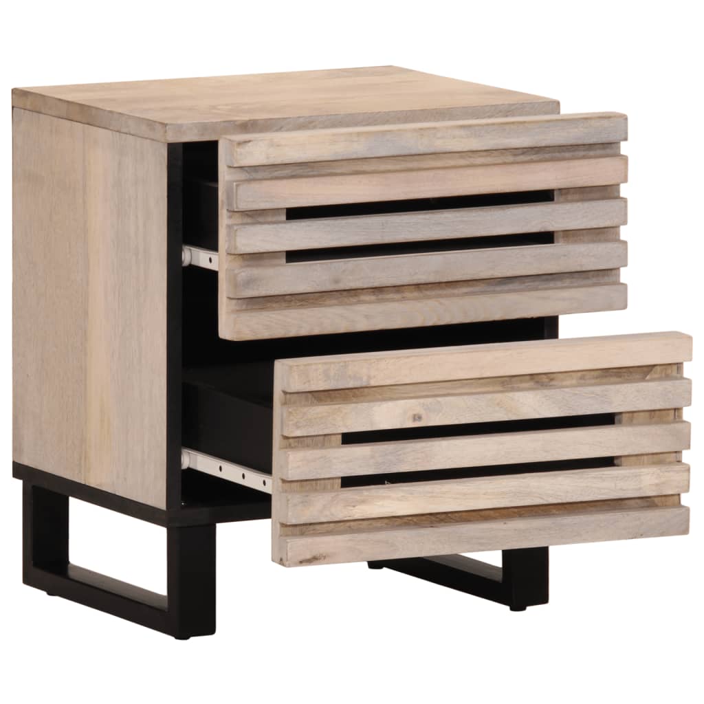 Bedside Cabinets 2 pcs 40x33x46 cm Solid Wood Bleached Mango