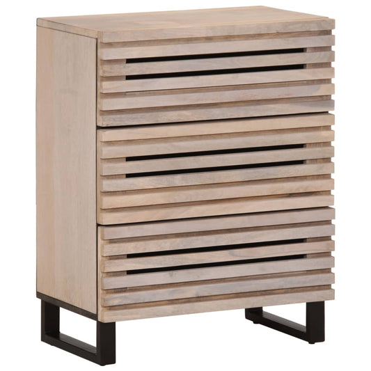 Sideboard White 60x34x75 cm Solid Wood Mango