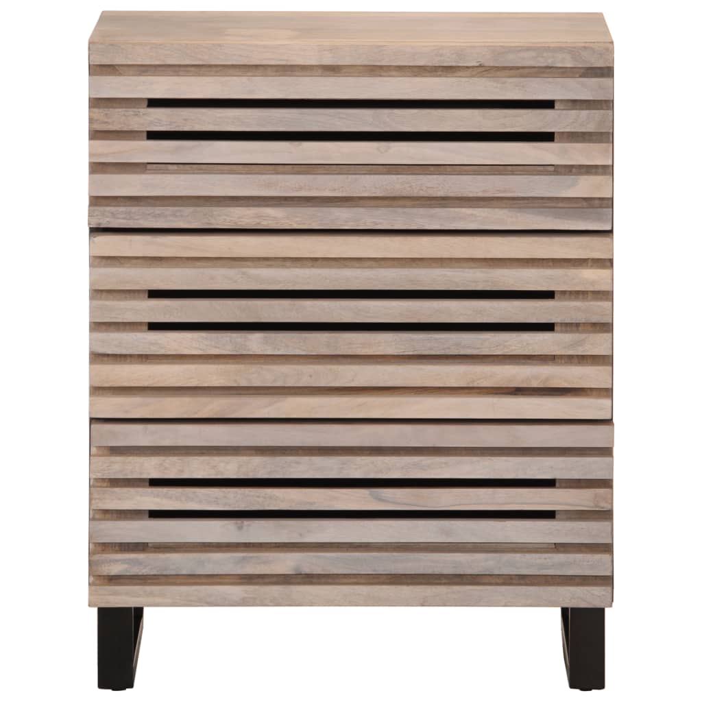 Sideboard White 60x34x75 cm Solid Wood Mango