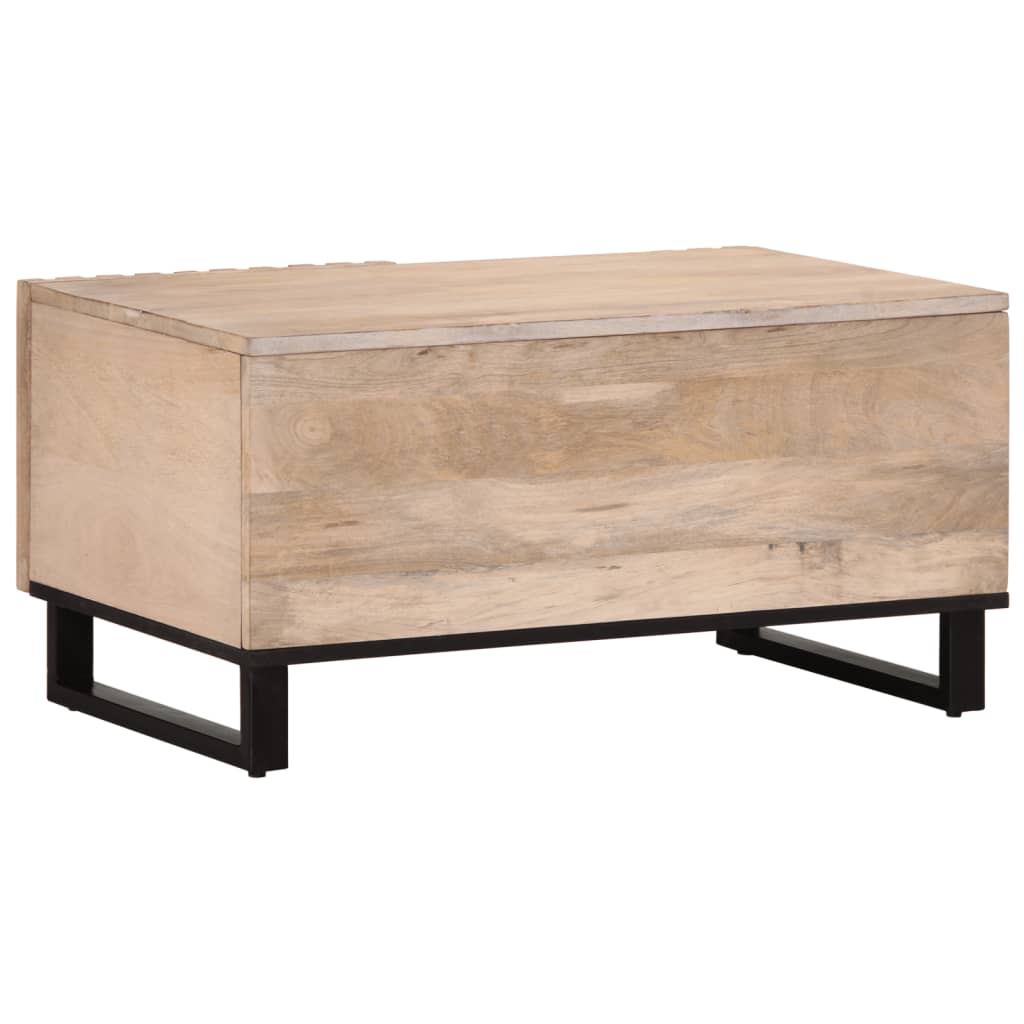 Coffee Table White 80x51x40 cm Solid Wood Mango