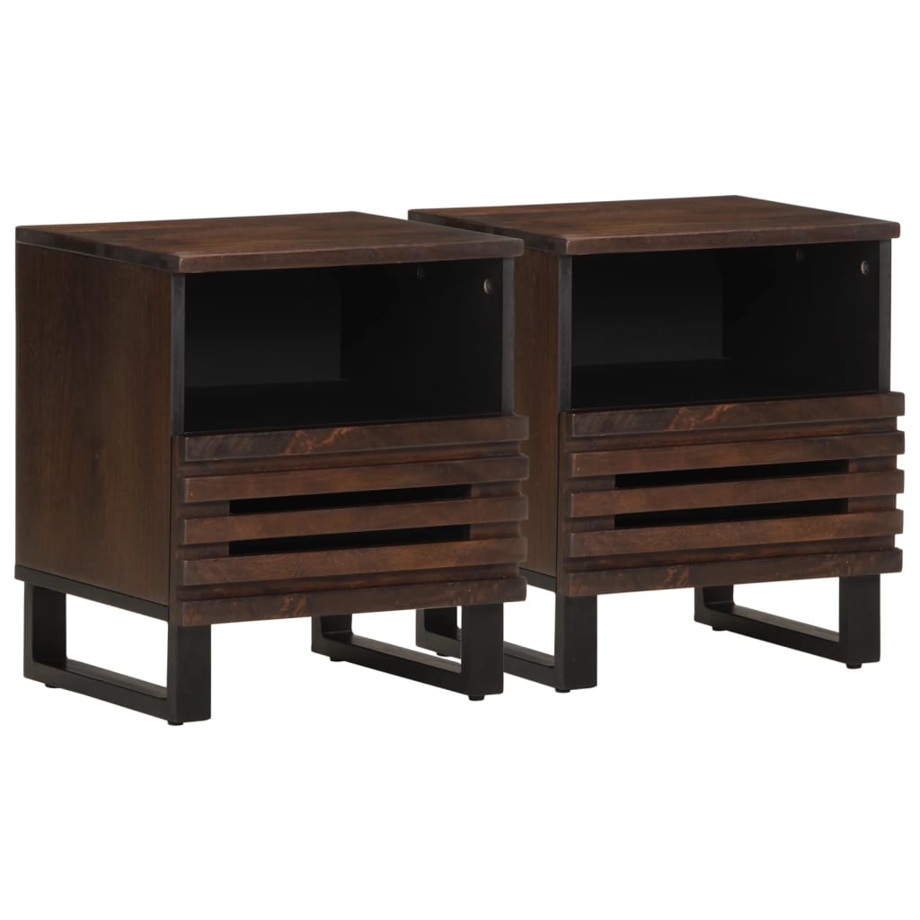 Bedside Cabinets 2 pcs 40x33x46 cm Solid Wood Mango