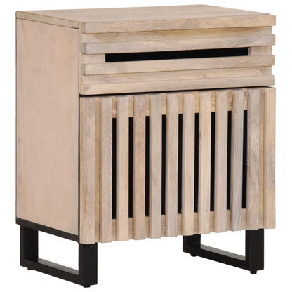 Bedside Cabinet White 50x34x60 cm Solid Wood Mango