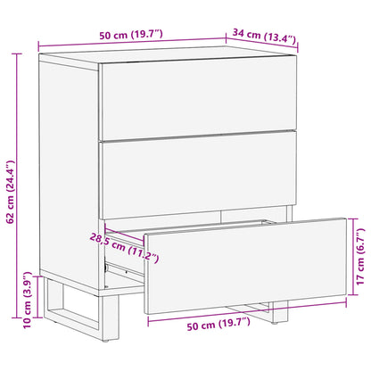 Bedside Cabinet 50x34x62 cm Solid Wood Rough Mango