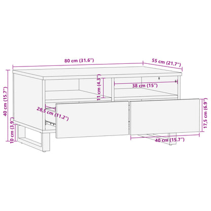 Coffee Table 80x55x40 cm Solid Wood Rough Mango