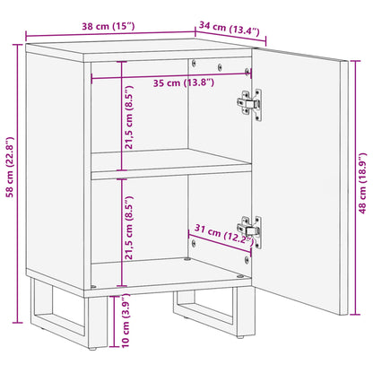 Bathroom Cabinet Brown 38x34x58 cm Solid Wood Mango