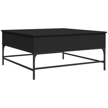 Coffee Table Black 95x95x45 cm Engineered Wood and Metal