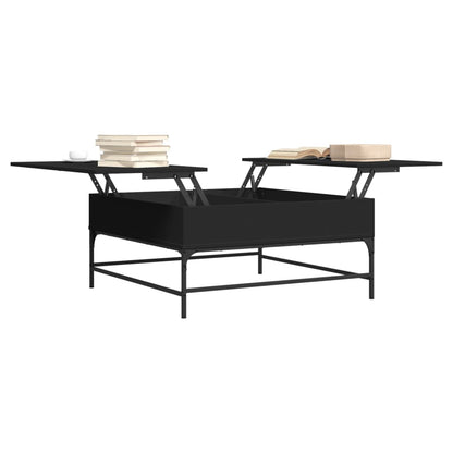 Coffee Table Black 95x95x45 cm Engineered Wood and Metal