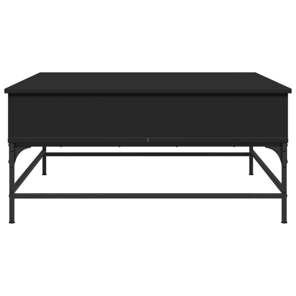 Coffee Table Black 95x95x45 cm Engineered Wood and Metal