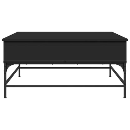 Coffee Table Black 95x95x45 cm Engineered Wood and Metal