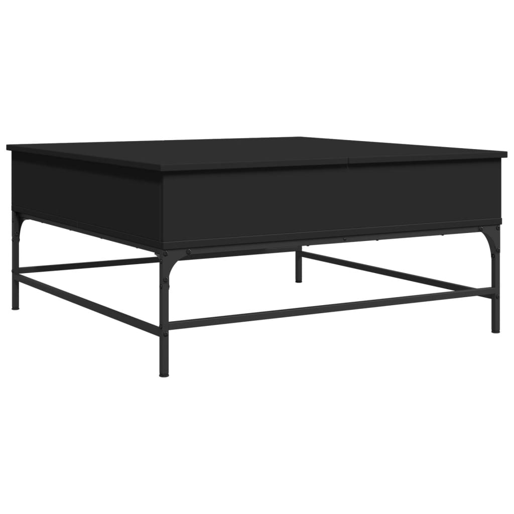 Coffee Table Black 95x95x45 cm Engineered Wood and Metal
