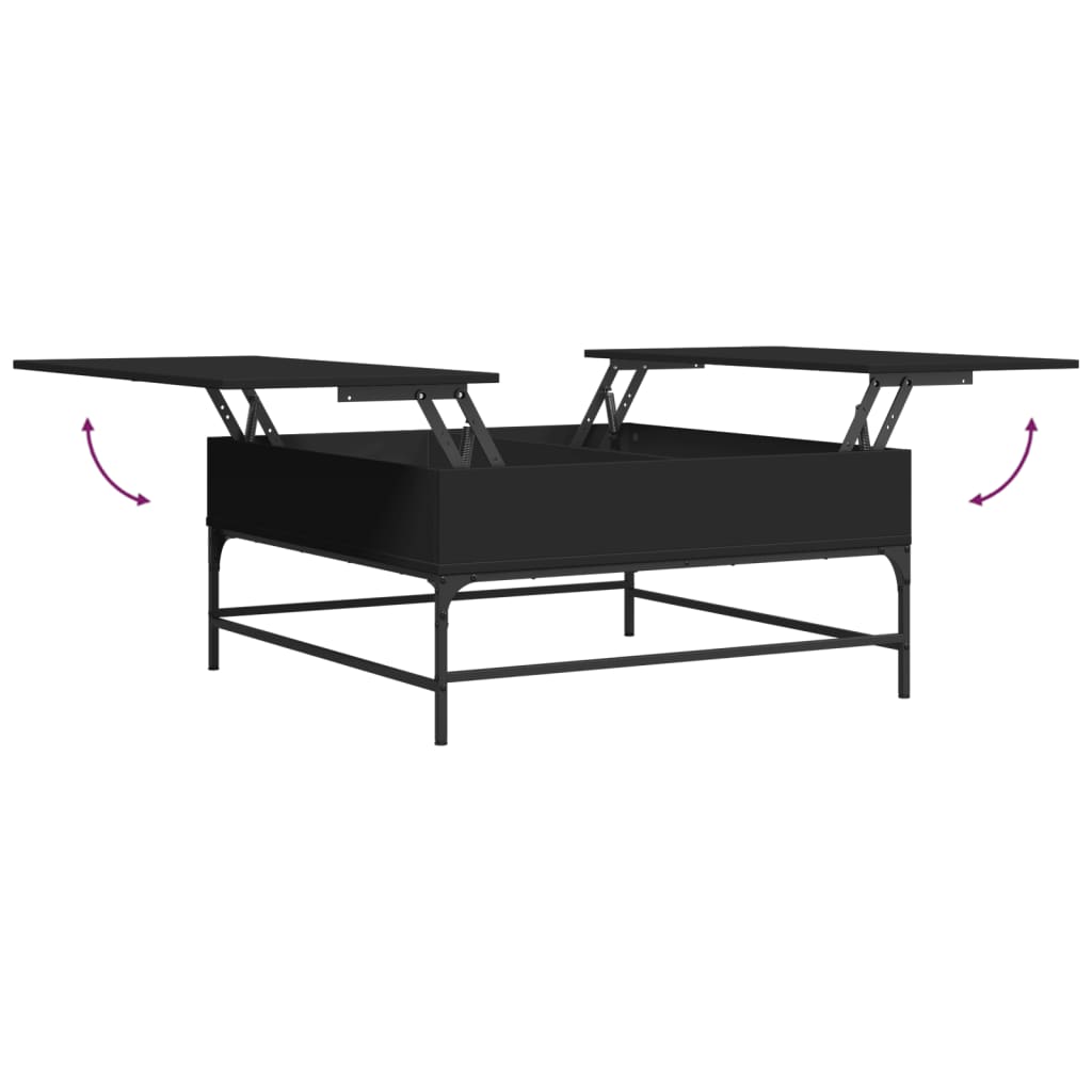 Coffee Table Black 95x95x45 cm Engineered Wood and Metal