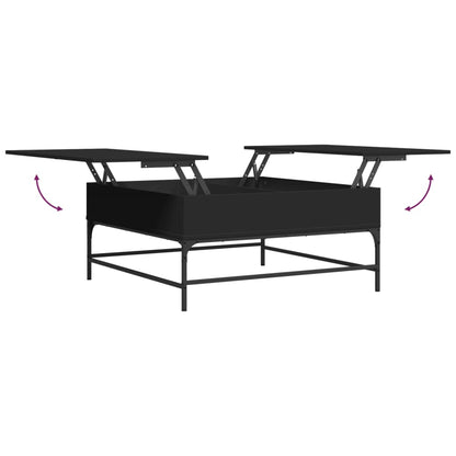 Coffee Table Black 95x95x45 cm Engineered Wood and Metal