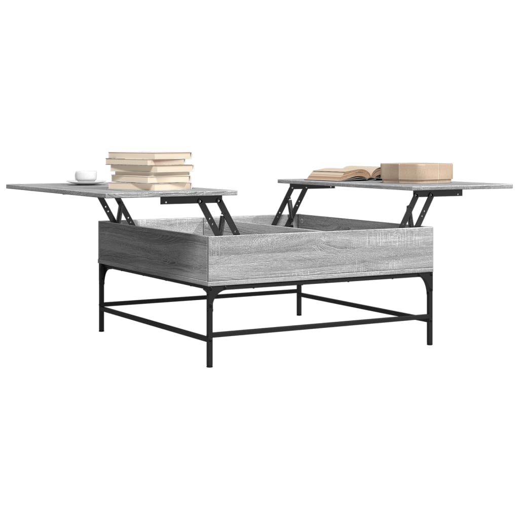 Coffee Table Grey Sonoma 95x95x45 cm Engineered Wood and Metal