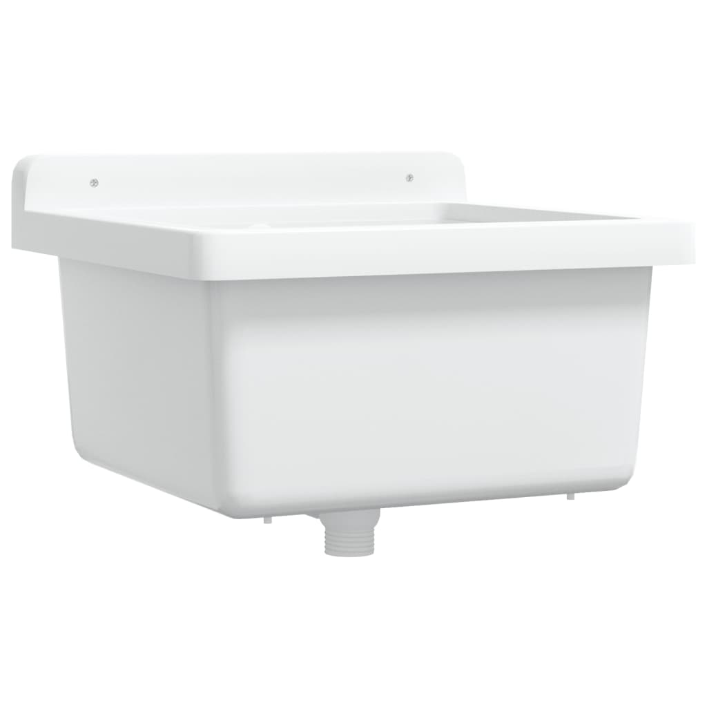 Sink Washbasin for Wall Mounting White 40x40x24 cm Resin