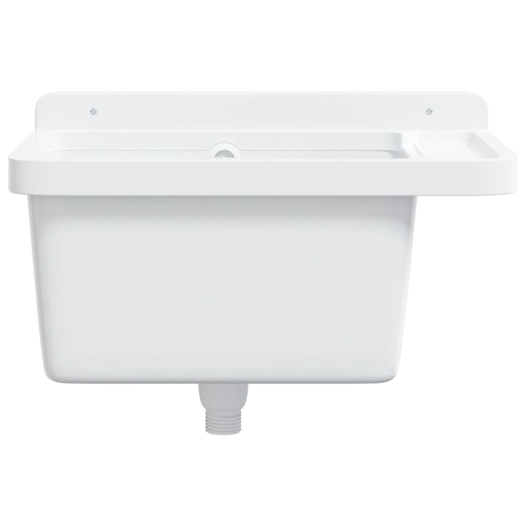 Sink Washbasin for Wall Mounting White 50x35x24 cm Resin