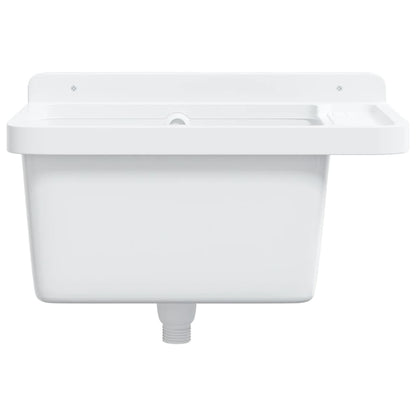 Sink Washbasin for Wall Mounting White 50x35x24 cm Resin