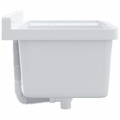 Sink Washbasin for Wall Mounting White 50x35x24 cm Resin