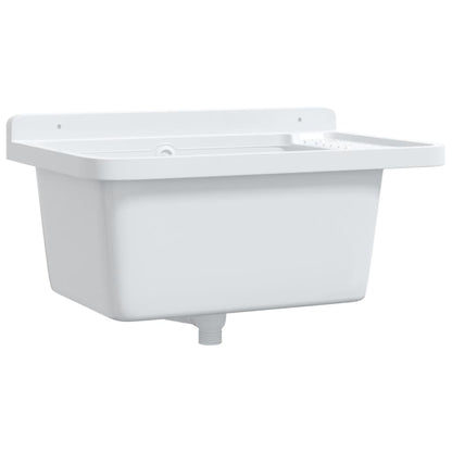 Utility Sink for Wall Mounting White 60x40x28 cm Resin