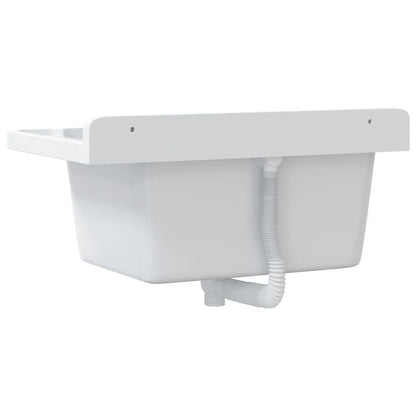 Utility Sink for Wall Mounting White 60x40x28 cm Resin