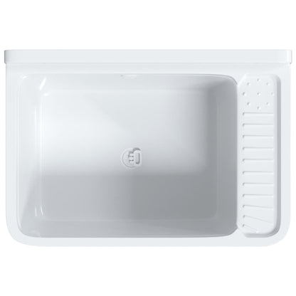 Utility Sink for Wall Mounting White 60x40x28 cm Resin