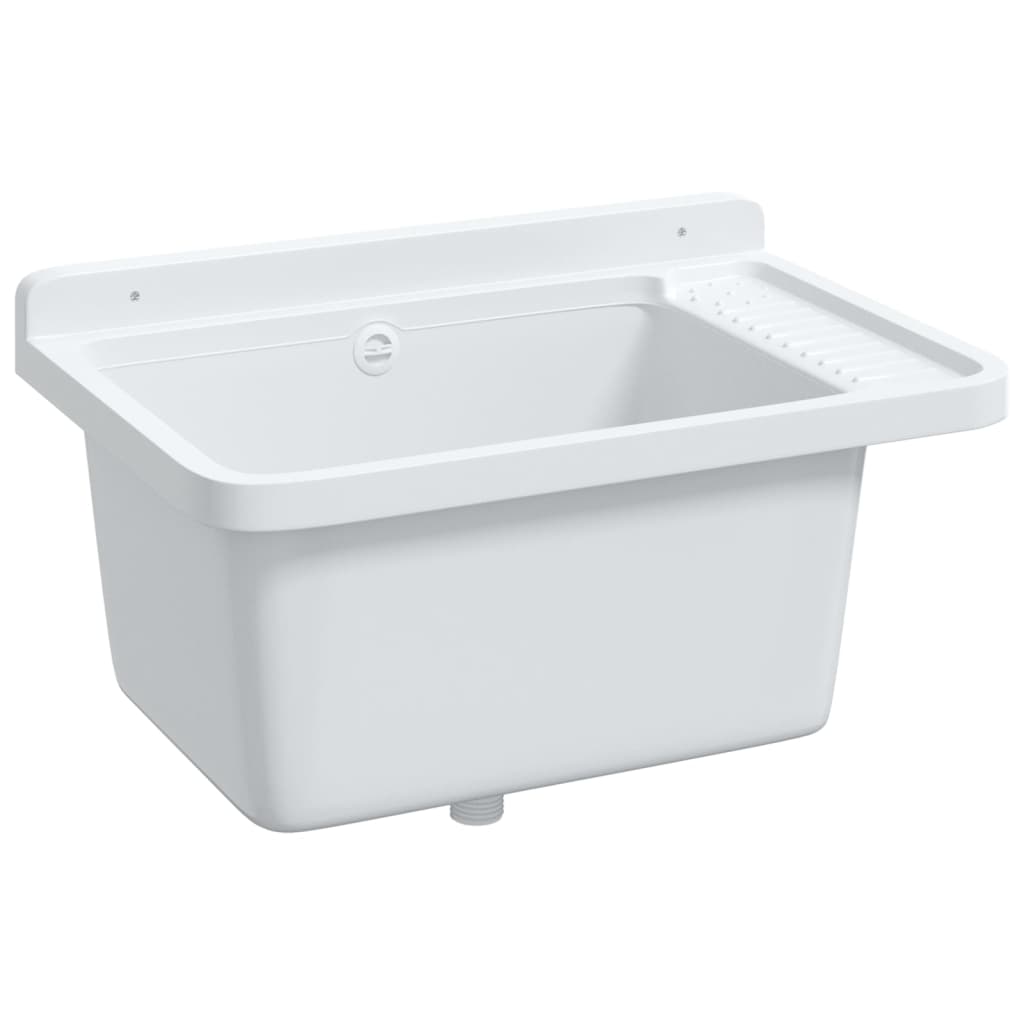 Utility Sink for Wall Mounting White 60x40x28 cm Resin