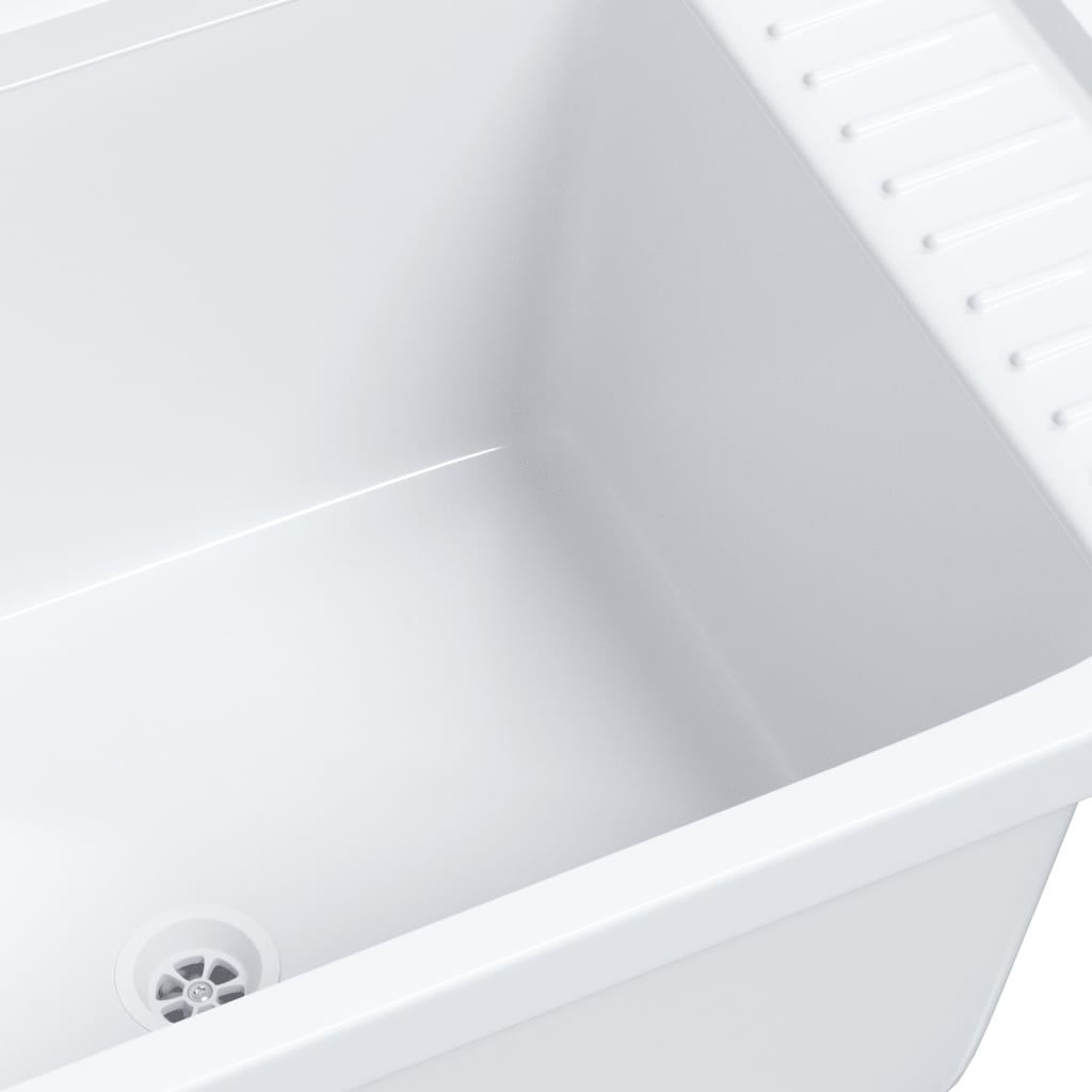 Utility Sink for Wall Mounting White 60x40x28 cm Resin