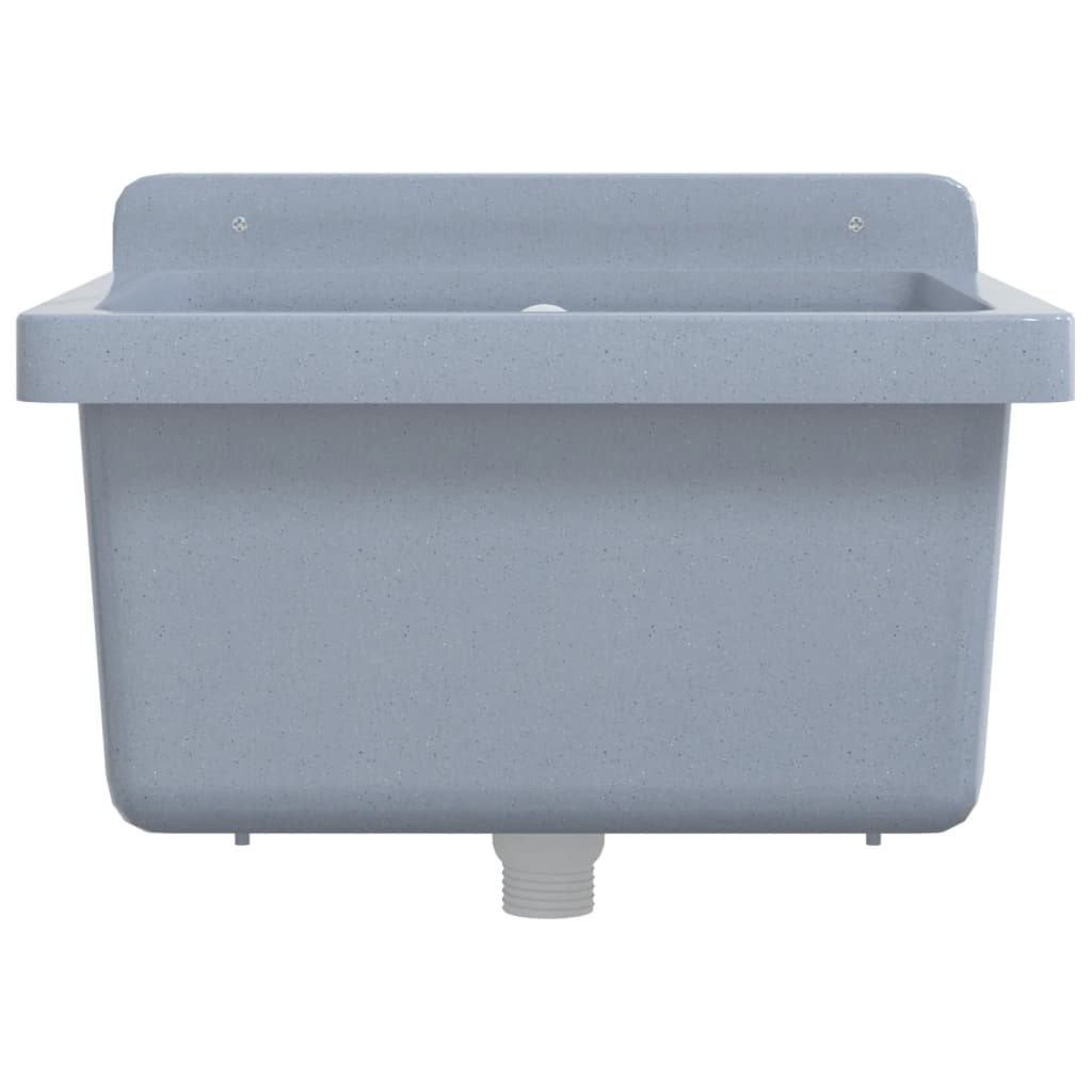 Sink Washbasin for Wall Mounting Grey 40x40x24 cm Resin