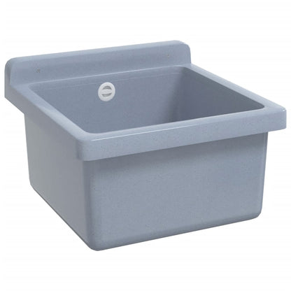 Sink Washbasin for Wall Mounting Grey 40x40x24 cm Resin