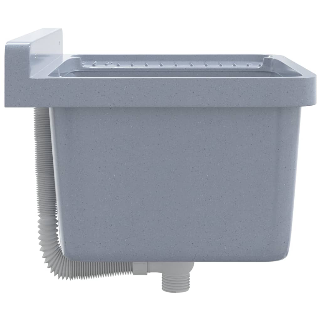 Sink Washbasin for Wall Mounting Grey 50x35x24 cm Resin