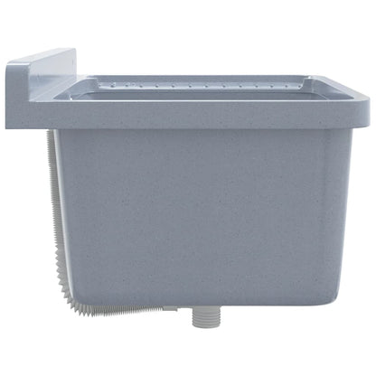 Sink Washbasin for Wall Mounting Grey 60x40x28 cm Resin