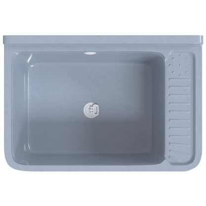 Sink Washbasin for Wall Mounting Grey 60x40x28 cm Resin