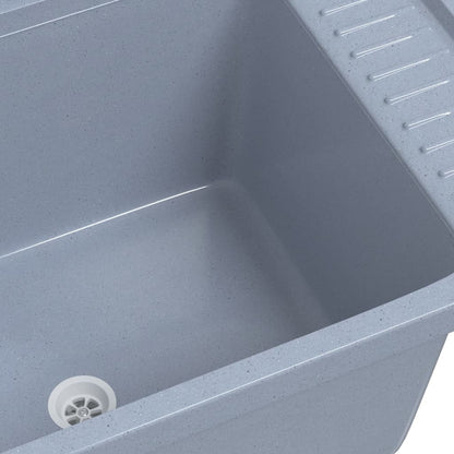 Sink Washbasin for Wall Mounting Grey 60x40x28 cm Resin